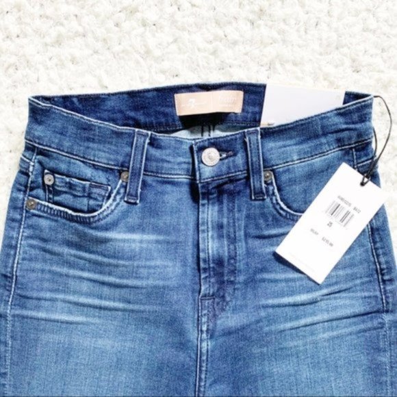 7 For All Mankind High Waist Slim Kick Jeans NWT - Picture 5 of 13
